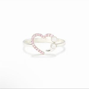 925 Sterling Silver Heart Semicolon Rings Suicide Prevention